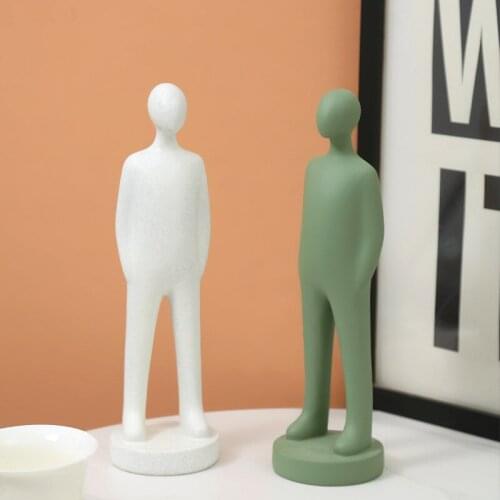 One Piece Resin Figure Reading Statue Art Abstract Figure Sculpture Nordic Living Room Bookcase Home Decoration White Home Decor