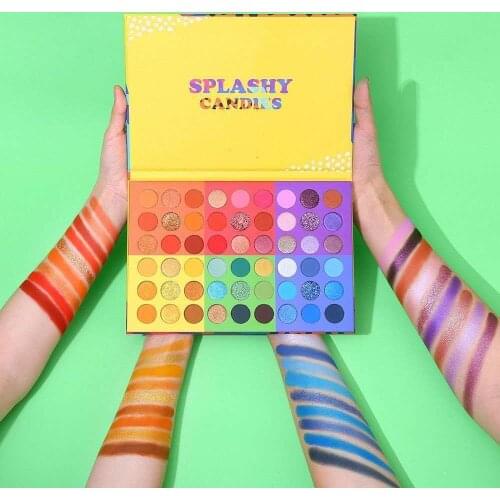 New Rainbow 54 Color Eye Shadow Plate Waterproof Pearlescent Not Smudge Big Eye Stage Makeup European and American Cos Makeup