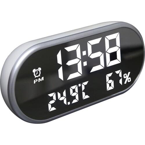 Smart LED mirror thermometer and hygrometer clock