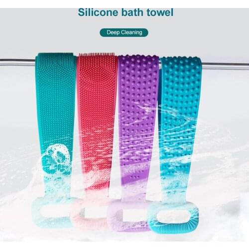 Magic Silicone Brushes Bath Towels Body Brush Bath Belt Exfoliating Back Brush Belt Wash Skin Household Clean Shower Brushes CSV