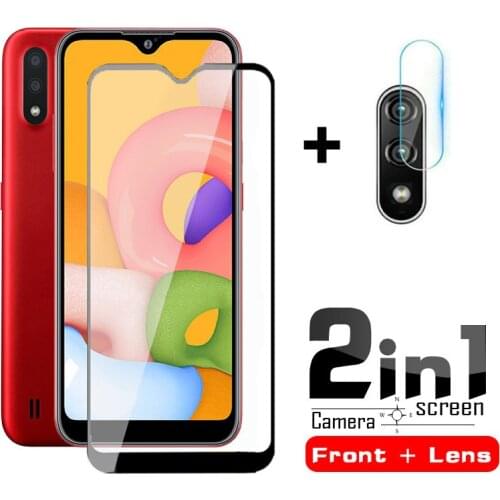 2in1 Protective Glass For Samsung A01 A21 A51 4G A71 5G Camera Lens Screen Protector On For Galaxy A21S A 01 51 71 Tempered Film