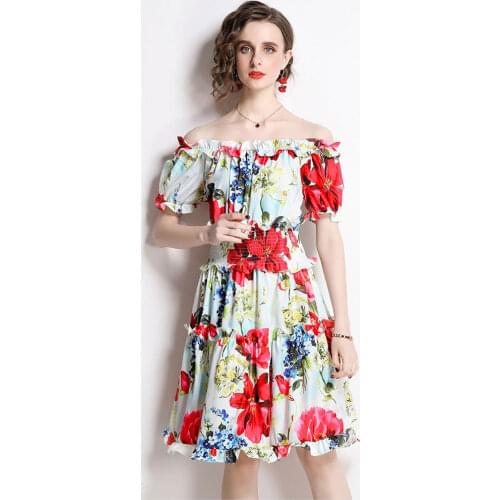 Fashion Runway Designer Flare Sleeve Womens Party Dresses Elegant Autumn Vestidos De Fiesta Female Clothing Office Lady Robe