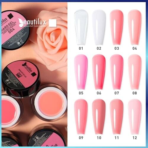 1pc UV LED Pink Nude Camouflage Milky Nail Extension Hard Builder Gel Nail Polish 10g