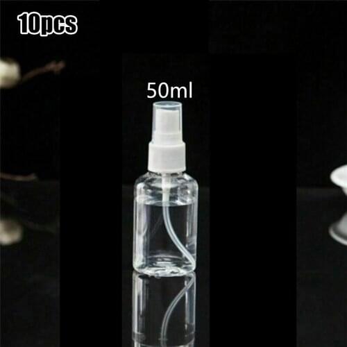 10* Plastic Spray Bottle 30/50/100ML Clear Plastic Perfume Atomizer Empty Spray Bottle Beauty Travel