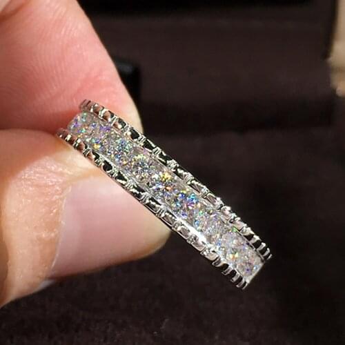 10K Au417 Gold Women Ring Moissanite Diamonds Round Wedding Party Engagement Anniversary Ring Unisex Trendy Romantic Classic