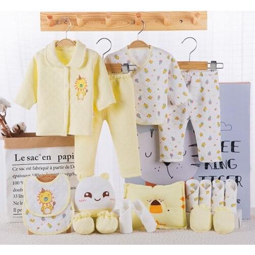 18Pcs/Set Newborn Clothing Set Unisex Cotton Baby Boy Girl Clothing Set Infant Underwear Outfit Baby Shower Gift