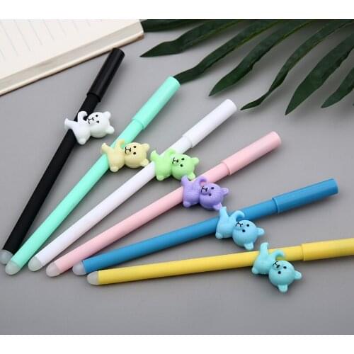 36 pcs/lot Creative Bear Gel Pen Cute 0.5 mm black Ink Signature Pens Promotional Gift Office School Supplies