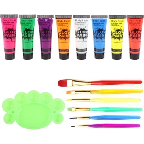 7Pcs 25ml UV Glow Blacklight Luminous Face Body Paint Fluorescent Pigment