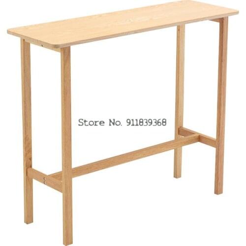 Bar Table Solid Wood High Chair Combination Family Living Room Long Partition Wall Bar Table Coffee Table Small House Type