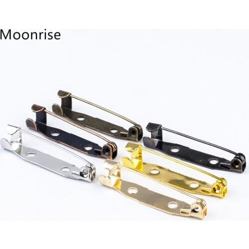 50Pcs 15/20/25/30mm Brooch Bar Pins Findings Safety Pin Back Clasp For Craft Jewelry Making