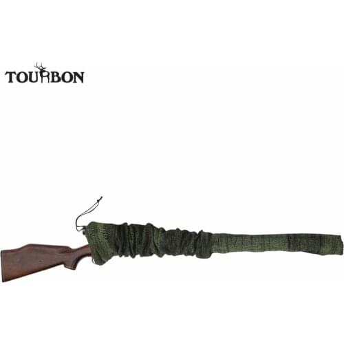 Tourbon Hunting Gun Accessories Silicone Treated Gun Sock Rifle Knit Firearm Sock Shotgun Cover Green Gun Case for Shooting