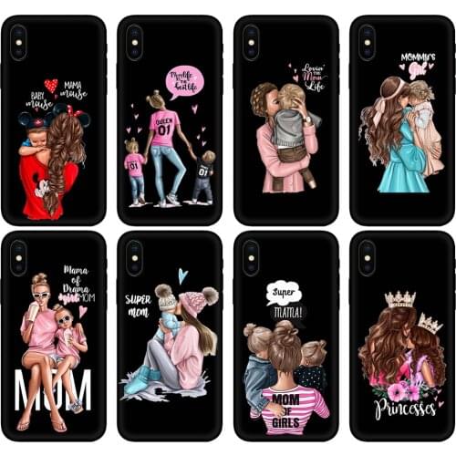 Black tpu Case For Samsung Galaxy A50 50S A30S A10 A01 A11 A21S A31 A41 A51 A71 M21 M30S S10 LITE Fashion Super Mom Baby Girl