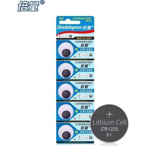 Doublepow 5 grains.. Button battery CR1220 lithium battery 3V, car key remote control, watch universal button battery original
