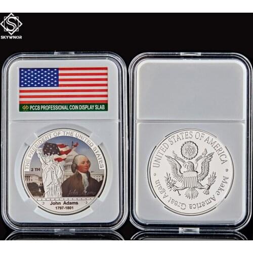 John Adams The President of USA The Declaration of Independence Silver Non-Currency Coins W/ PCCB Holder