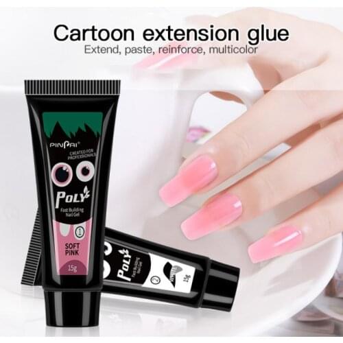 3 Colors Nail Extension Gel Crystal Durable Nature Model Phototherapy Glue 15 ML Nail Gel For Nails Extension Nail Art Manicure