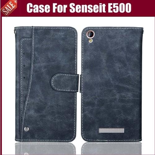 Hot Sale! SENSEIT E500 Case High Quality Flip Leather Phone Case Protective Cover For SENSEIT E500 Case With Card Slots