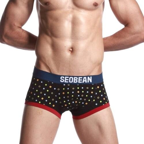 Hot!brand Seobean mens sexy underwear mens cotton boxers Mens gay underwear underpants boxer shorts for men wholesale boxers
