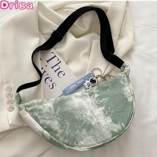 Driga New Canvas Handbags 2021 New Graffiti Female Shoulder Bags Diagonal Crossbody Bags Printing Female Dumpling Waist Bags