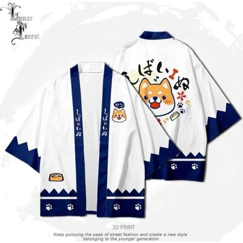 Cute Shiba Inu 3D Printing Japanese Kimono Haori Yukata Women/Men Fashion Summer Casual Cool Short Sleeve Streetwear