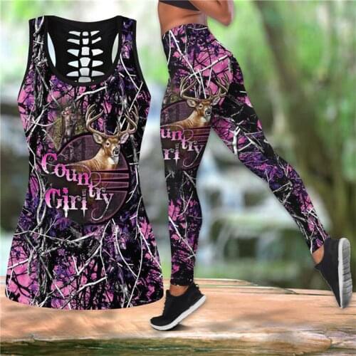 Colorful Sports Sets for Women 2 Piece Clothes FemaleGraphic Tank Top and High Waist Leggings Summer Plus Size Gothic Print