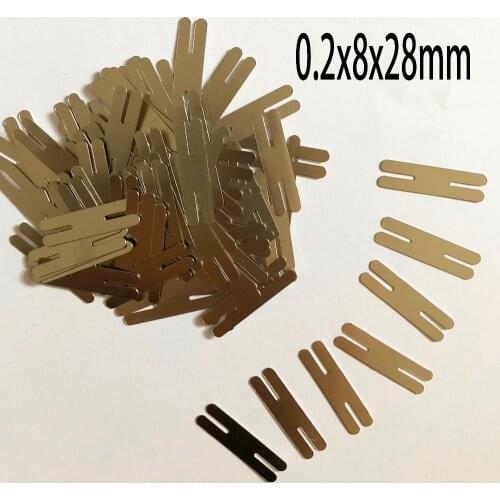 100pcs/lot 0.2x28x8mm H type Nickel Plated Steel Strap Strip Sheets for 2P 18650 power battery pack spot welding spot welder