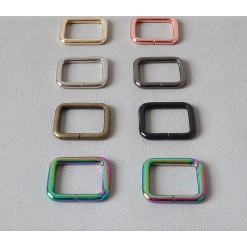 50Pcs 25mm Metal Rectangular Buckle Belt Loop Ring For Bag Backpack Straps Sewing Accessory Dog Leads Leash Leather Craft Clasps