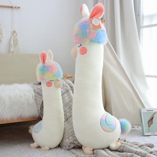 Colorful Lovely Alpaca Plush Toy Japanese Alpaca Soft Stuffed Cute Sheep Llama Animal Dolls Sleep Pillow Kids Gift