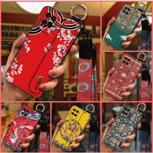 Soft Wrist Strap Phone Case For OPPO A54 4G Wristband Dirt-resistant Waterproof Original Shockproof