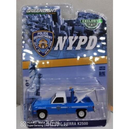 NEW GREENLIGHT 1:64 1987 GMC SIERRA K2500 New York City Police Car NYPD Demolition tractor Collection Metal Diecast Model Car