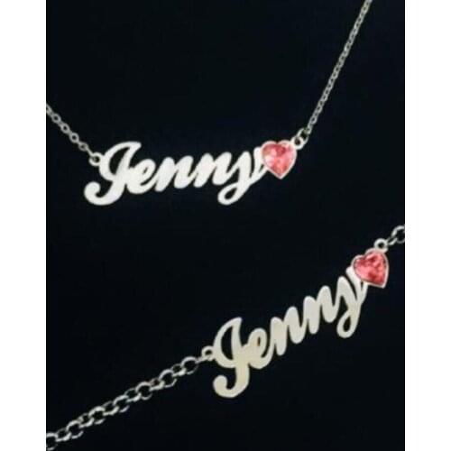 Stainless name neckalce Custom Name Personalized Name Necklaces for Women Jewelry Gold Filled Heart Statement Choker Bijoux