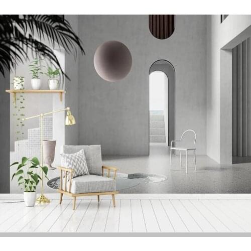 Papel de parede 3d solid geometric sphere modern architectural space modern wallpaper,living room tv wall bedroom mural