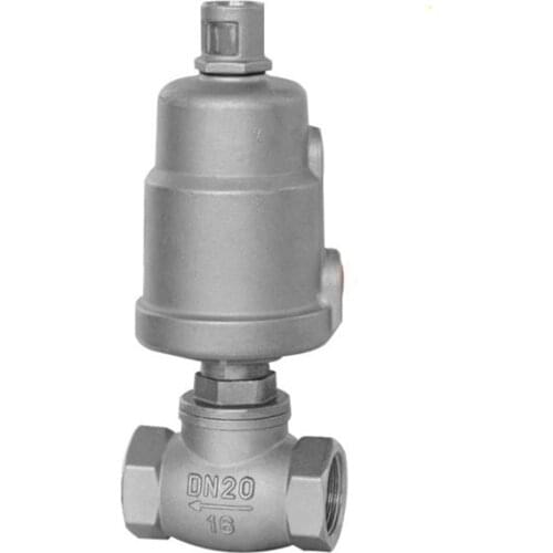 3/4" All Stainless Steel T Type Pneumatic Threaded Globe Valve Pneumatic Angle Seat Valve Water Valve Waist Drum Valve