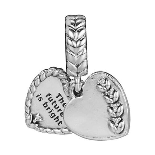 Bright Heart Seeds Hanging Charms for Women Jewelry Making DIY Sterling Silver 925 Jewelry Fine Pendants for Charms Bracelets