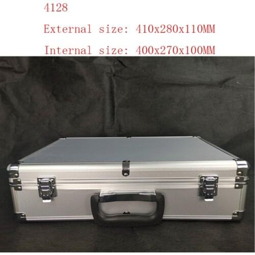 Portable Aluminum Tool Box File Box Car Home Storage Box Equipment Instrument Tool Case Outdoor safety Suitcase W/Sponge