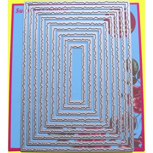 Cutting Dies 5x7" Torn Edge Rectangles Cardmaking Scrapbook DIY Craft Surprise Creation Metal Stencil