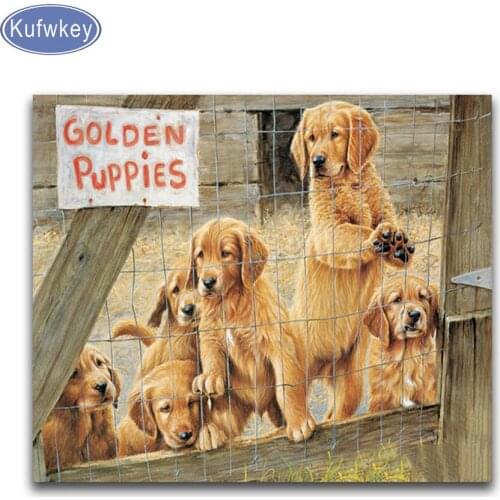 Puppies diamond painting Full square/round drill dog diamond embroidery full display cross stitch mosaic diamond stickers Craft