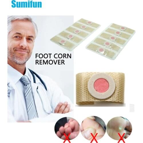 Sumifun 10Pieces Feet Corns Removal Patch Pain Relief Warts Remover Foot Callus Medical Plaster Soften Skin Cutin Feet Care C037