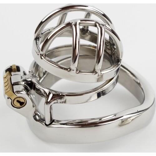 Super Small Stainless Steel Male Chastity Cage with 40/45/50mm Penis Ring Ball Stretcher for Men Chastity Belt 40cm Cock Cage