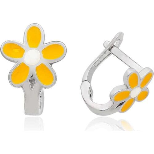 Tevuli 925 Sterling Silver Yellow Flower Child Tag