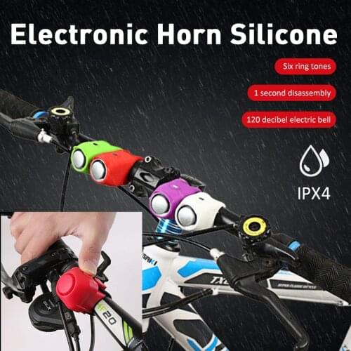 Bike Electronic Loud Horn Cycling Bell 120 Db Warning Safety Electric Bell Waterproof Alarm Ring Bike Bell Bicycle Accessories