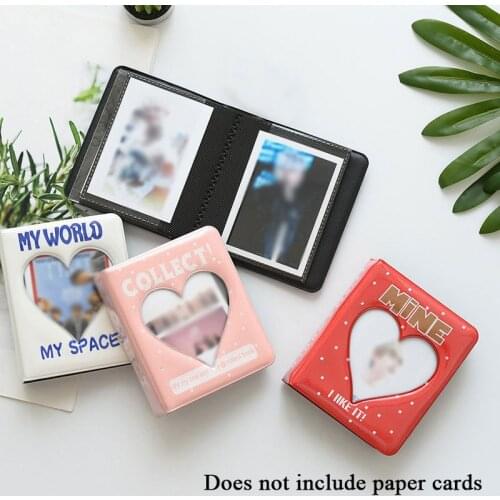 Business Card Bag Photo Album 3 Plug-in Hollow Love Model Jelly Color Card Holder Cute Card Bag Holds 36 Photos Photo Holder