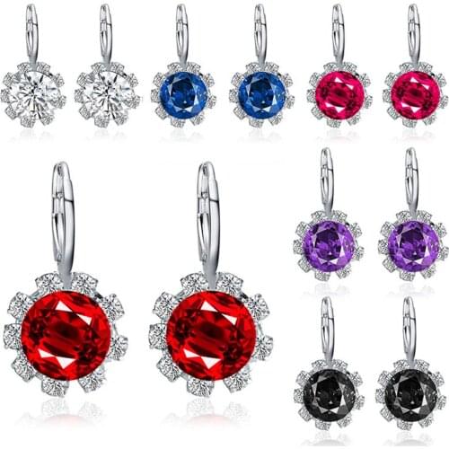 2020 earrings Korean Fashion Round Faux Crystal Rhinestone Sun Flower Earring Ear Stud Jewelry earrings for women серьги кольца