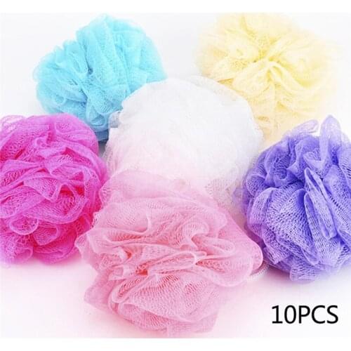 10Pcs/Lot Bath Flower Mesh Bath Washing body wisp Tool Accessory Random Colors Body Wash Bath Ball Large Bath Sponge