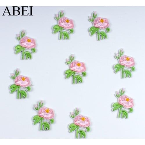 10pcs Cartoon Cute Flower Patches DIY Iron On Stickers For Jeans Backpacks Dress Shirts Handmade Patchwork Crafts Sew Appliques