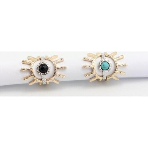 2016 new Personality stone eyes rings set blue sandstone tern lucky rings for women