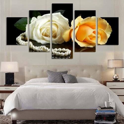 2017 Painting Fallout 5 Piece HD Whit Rose Pictures Home Decoration Bed Room Living Print On Canvas Unframed Cuadros Decoration