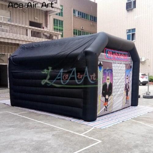 Wholesale 5m L x 4m W x 3m H inflatable night club tent rental pup tunnel disco tent for party and yard events