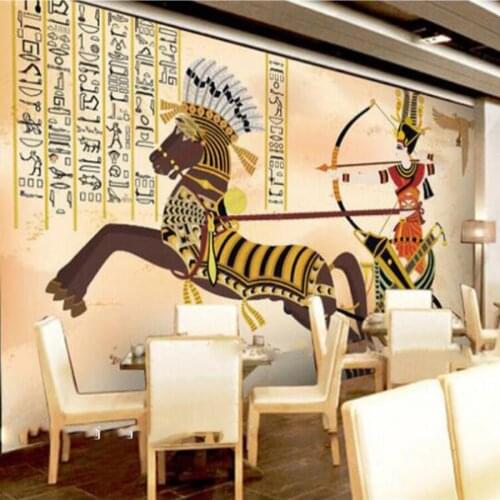 Milofi Custom 3D Wallpaper Mural Ancient Egyptian Celebrity Culture Stereo Abstract Background Wall Decoration Wallpaper