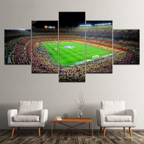 Sports Football Field Poster 5 Pieces Soccer Canvas Wall Art Painting Modular Printed Pictures Bedroom Home Decor Living Room