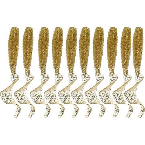 DAGEZI 5.5/6.5/7.5/8.5cm Silicone Rubber Maggots Luminous Soft Fishing Bait Long Tail Soft Bait Worm 10pcs Fishing Lure